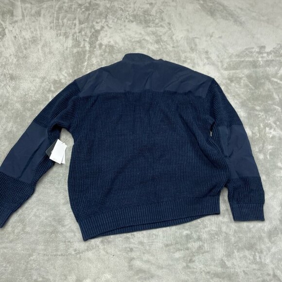 Bass Outdoor Navy Mixed Sweater XXL 1/4 Zip Pullover  Men NWT 6378 - Picture 2 of 8